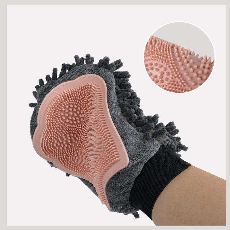 Pet Bathing Brush 2-in-1 Grooming Glove Elegant Dog Grooming Tool For Brushing,