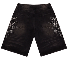 Vale Forever Starburst Rhinestone Distressed Denim Shorts